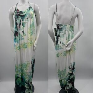 3For$20 Cello Floral Maxi Dress with Green and Black Accents size Large